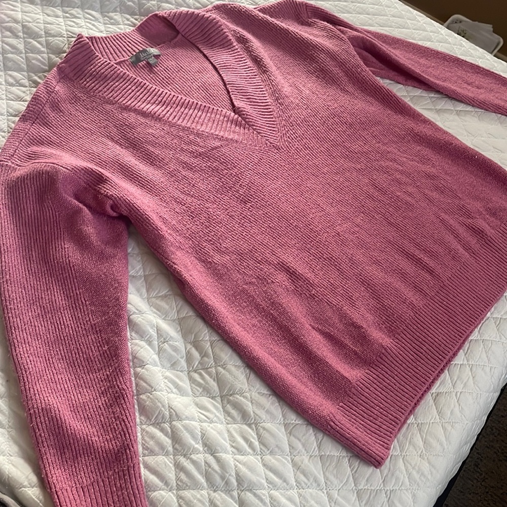 Talbots Pink V-Neck Long-Sleeve Sweater